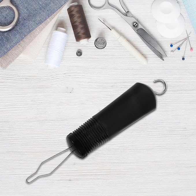 2pcs Dressing Assist Device with Button Hook and Zipper Puller, Portable Dressing Aid Tool for Seniors and One-Handed Disability, Black and Gray for Easy Buttoning and Zipper