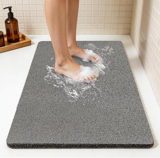 Joyhalo Shower Mat Bathtub Mat Non Slip, Bathmats Non Slip, Quick Drying Foot Scrubber Loofah Mats for Shower, Tub, Bathroom, Home, 32x24inch, Grey