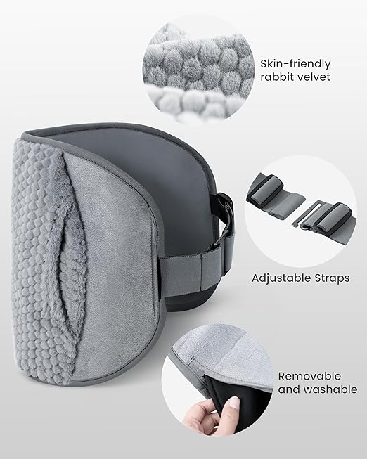 COMFIER Heating Pad with Massager for Back Pain,Extra Large Size Heating Pads for Cramps,Auto Shut Off, Corded Heated Waist Belt with 3 Vibration Modes, Mothers Day Gift, Grey