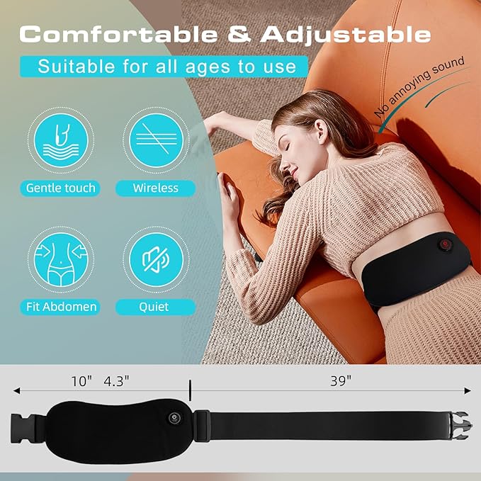 Portable Heating Pad Cordless Period Heating Pad for Cramps Menstrual Heat Pad Electric Rechargeable Battery Included 5000mAh for Long Time Use Heat Control