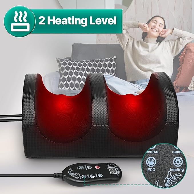 Mawuye Foot Massager,Foot Massager Machine with Massage Roller,Open Design for Breathable & Clean, and Pain Relief, Relax for Home or Office