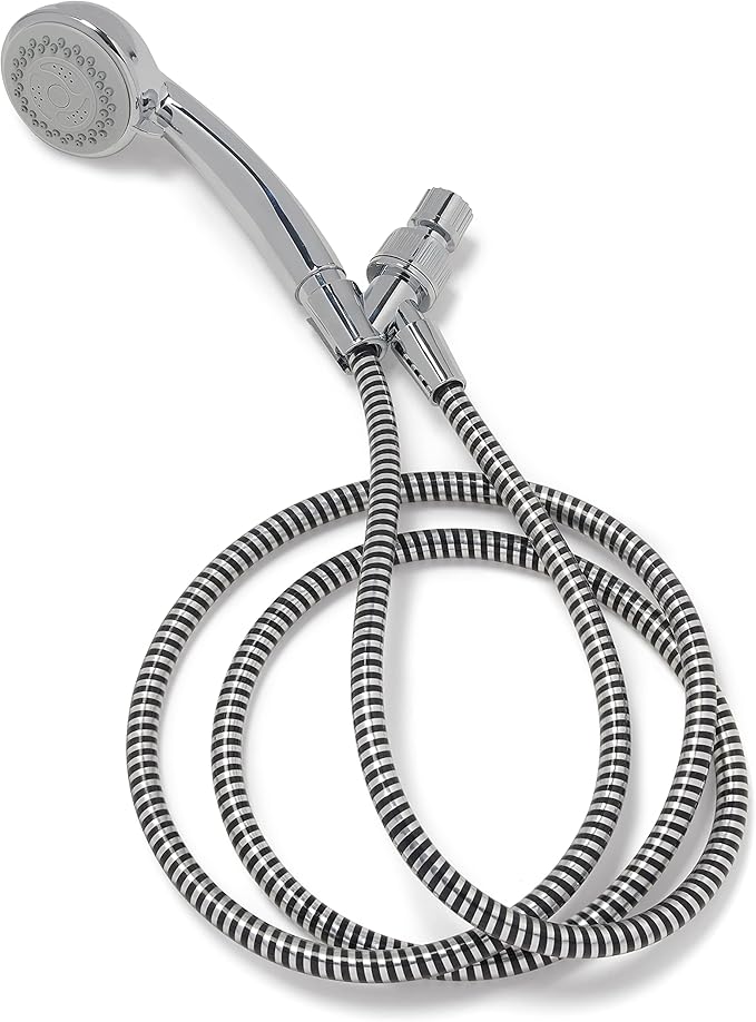 Medline Deluxe Handheld Showerhead with 3 Massage Functions and 7-Foot Long Hose, Chrome Finish, High Pressure, Adjustable Spray - Ideal for Medical Patients, Hospitals, Nursing Homes - 1 Each