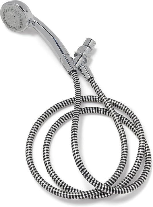 Medline Deluxe Handheld Showerhead with 3 Massage Functions and 7-Foot Long Hose, Chrome Finish, High Pressure, Adjustable Spray - Ideal for Medical Patients, Hospitals, Nursing Homes - 1 Each