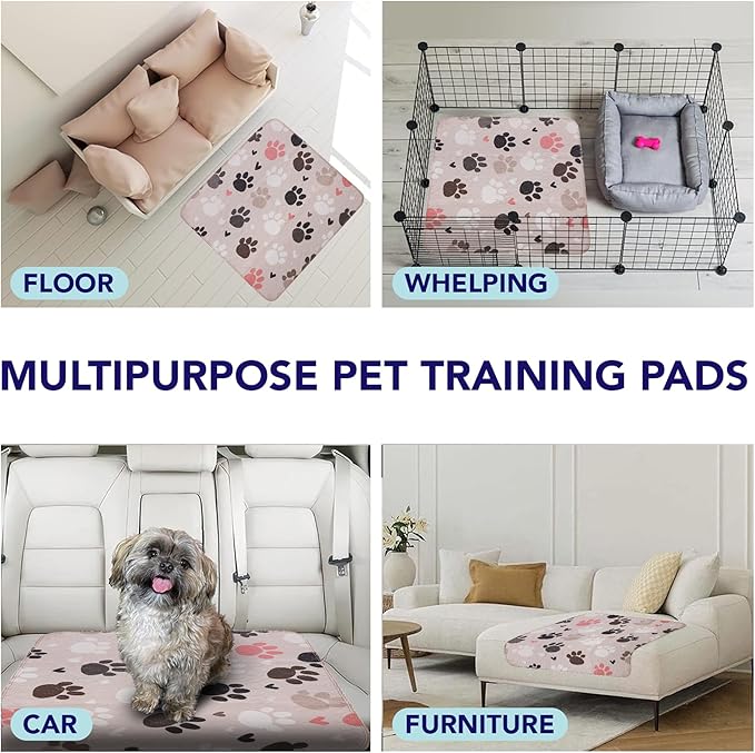 PUPIBOO Washable Pee Pads for Dogs and Cats - Super Absorbent Reusable Puppy Training Pads - 100% Waterproof, Leak-Proof & Non-Slip Whelping Pads for Pet Housebreaking