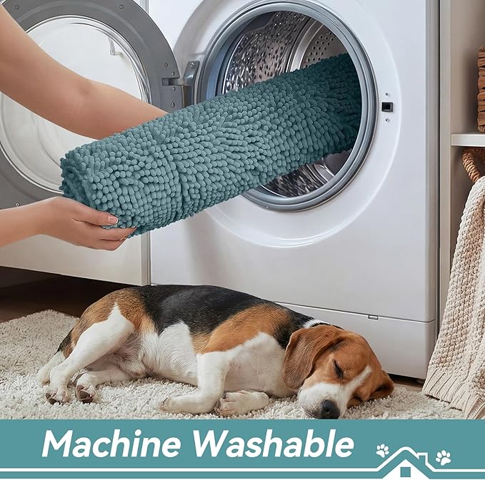 Bcoimo Super Absorbent Dog Door Mat, 36"*24" Anti Slip Mat for Muddy Paws, Pet Rugs for Dirty Paws Washable that Absorbs Moisture and Dirt, for Dog Cage and Pet Resting Carpet