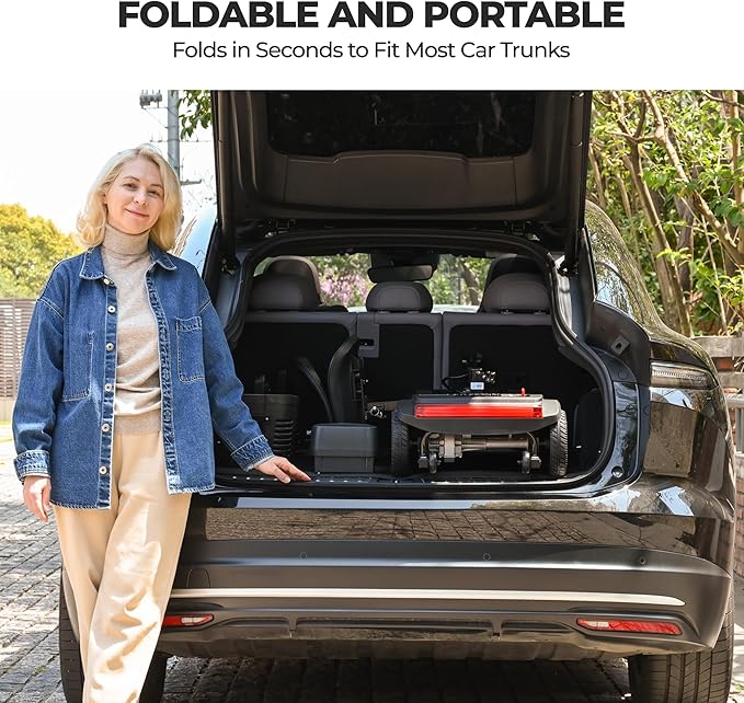 Mobility Scooter for Seniors and Adults M2 Black,15 Miles Long Range Foldable Electric Scooter, 260W Motor Power, 330 LBS Heavy Duty Capacity, Portable and Lightweight for Travel