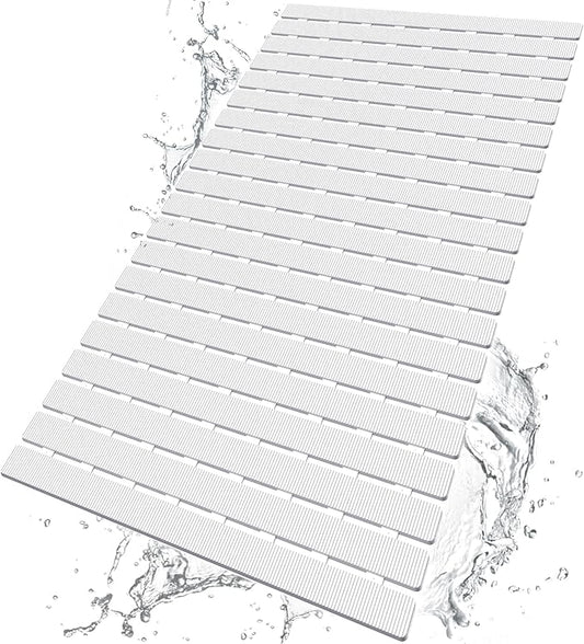 BEMISO Shower Mat Non Slip Bathtub Mat with Suction Cups and Drain Holes 27.5 x15.7 Inch Bath Mat for Tub & Shower.Easy Dry,Easy to Cut,Eco-Friendly