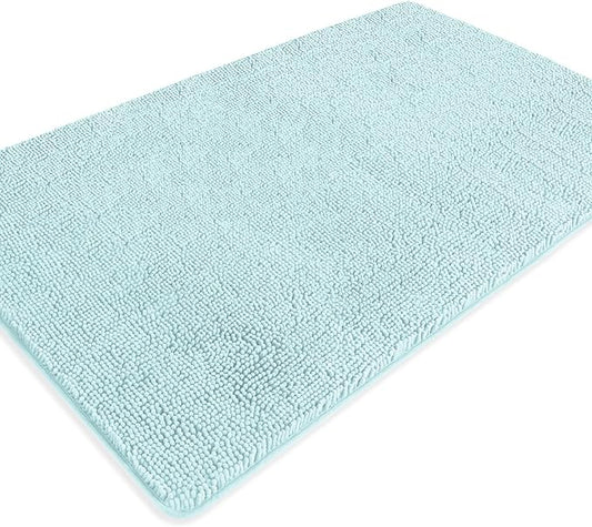 Bathroom Rugs 36 x 60 Inch – Extra Large Bath Mat | Absorbent and Washable Thick Chenille Bath Rugs Non-Slip Runner Rug for Bathroom, Shower, Tub(Aqua)