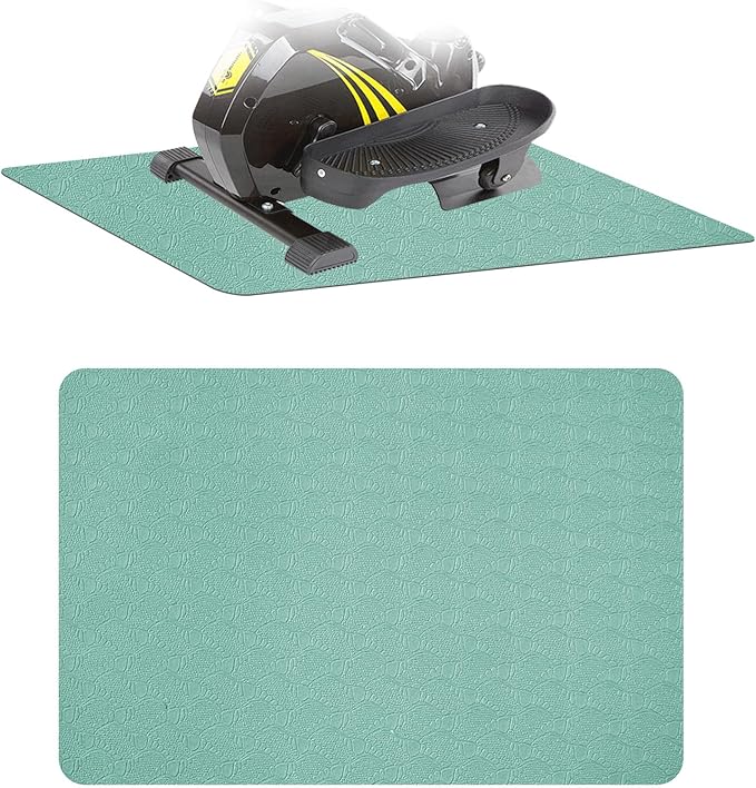 Non-Slip Workout Mat for Under Desk Ellipticals,Thicker & Quieter,23.6x17.7x0.2",Suitable for Ellipse Leg Exerciser, Foot & Leg Pedal Exerciser for Seniors Fitness, Floor Protection,Enhanced Stability