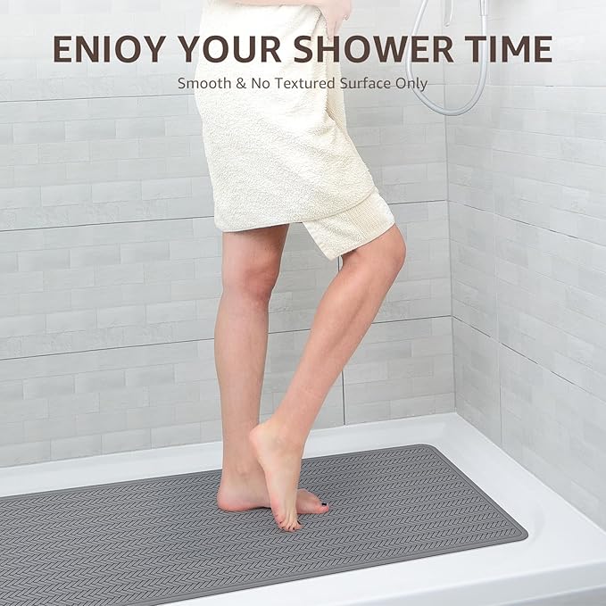 OTHWAY Bathtub Mat Non Slip, 27" x 17" Bath Mat for Tub, Machine Washable Shower Anti Slip Mat with 246 Strong Suction Cups (Grey)