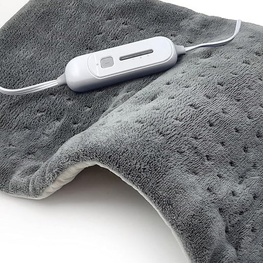 Electric Heating Pad for Full Back Fast Heating Wrap with Auto Shut Off for Back, Neck and Shoulder, Abdomen, Waist Pain Relief, Dry/Moist Option (12" x 24" (Gray))