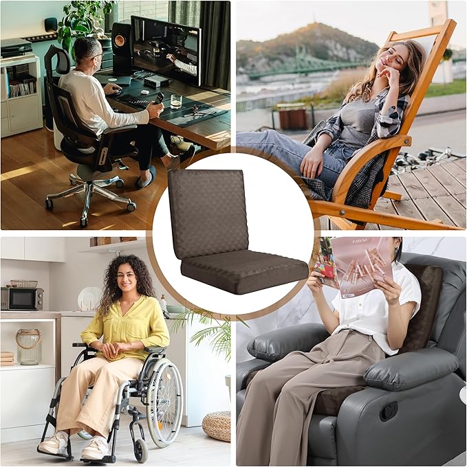 BALAPET Recliner Cushions for Long Sitting, Egg Crate Foam Recliner Cushion for Elderly Reduces Muscle Fatigue and Provides Air Flow, Extra Large Non-Slip Seat Cushion with Back Support(22*20*4in)