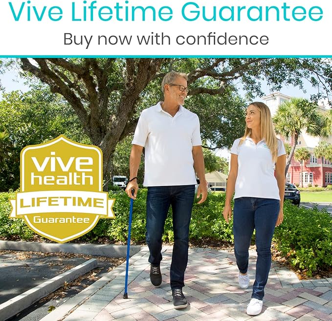 Vive Folding Cane - Foldable Walking Cane for Men, Women - Fold-up, Collapsible, Lightweight, Adjustable, Portable Hand Walking Stick - Balancing Mobility Aid - Sleek, Comfortable