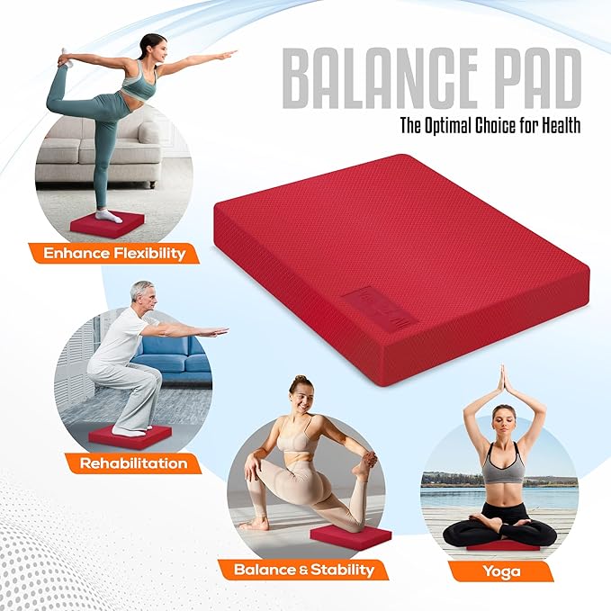 Yes4All Balance Pad, Nonslip TPE Foam Balance Pad with Upgraded Sizes - L, XL, XXL Balance Mat for Fitness, Yoga & Stability Training - Multicolor Options