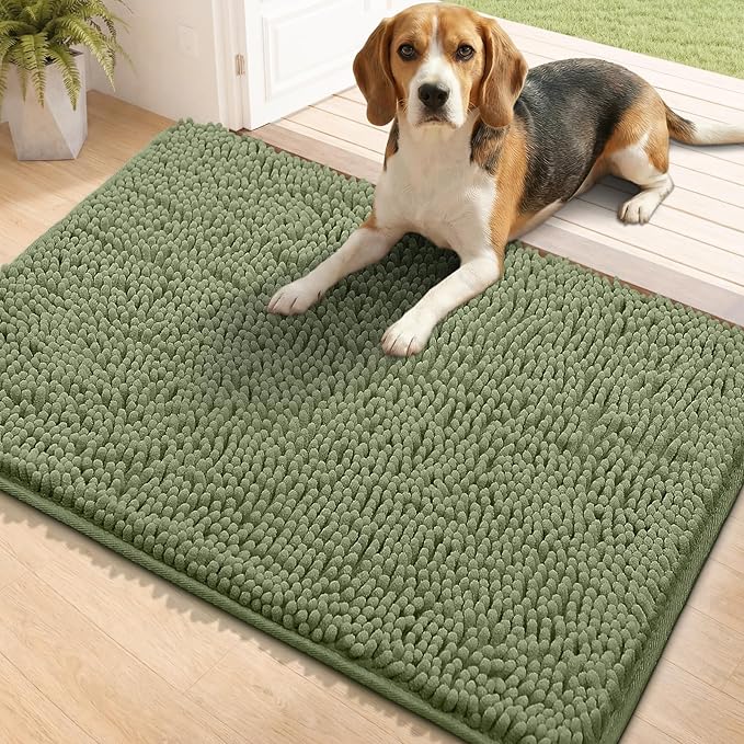 Bcoimo Super Absorbent Dog Door Mat, 36"*24" Anti Slip Mat for Muddy Paws, Pet Rugs for Dirty Paws Washable that Absorbs Moisture and Dirt, for Dog Cage and Pet Resting Carpet