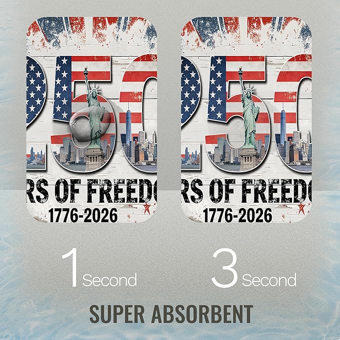 Quick Dry Bath Mat for Bathroom,Super Absorbent Patriotic 4th of July Welcome Bath Rug Non-Slip Rubber,Machine Washable Bathroom Floor Mat for Shower, Tub, Sink Area Independence Day Eagle 16x24