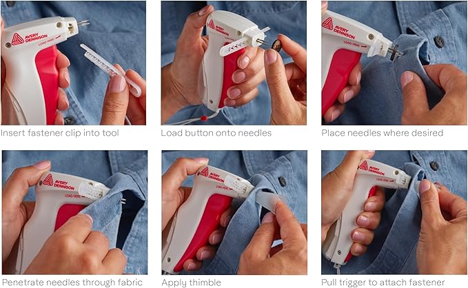 Buttoneer Button Fastening System - NEW and Improved! - Attaches Buttons & More in Seconds - No Sewing Necessary & Works on Most Fabrics