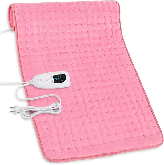 Deepsoon Heating Pad,Electric Heating Pads for Back,Neck,Moist Heating Pad for Abdomen Shoulder Knee Legs,Dry/Moist Heat&Auto Shut Off,Mother's Day Birthday for Men and Women,BabyPink,33x17 Inch