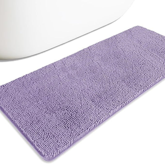 Bathroom Runner Rug 24 x 60 Inch – Extra Large Long Bath Mat | Absorbent and Washable Thick Chenille Bath Rug Non-Slip Runner Rug for Bathroom, Shower, Sink(Lavender)
