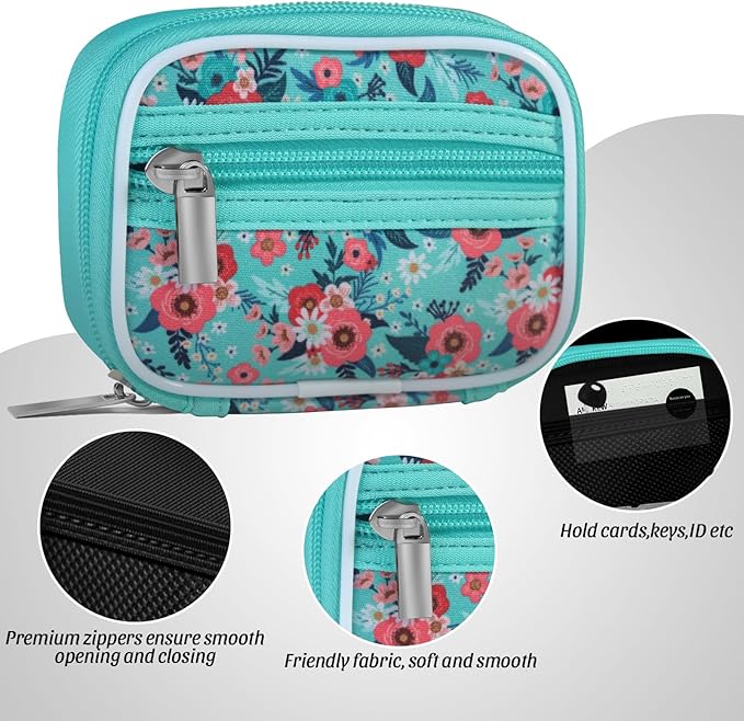 Pill Case Weekly Travel Pill Organizer for Purse with Removable 7 Day Pill Box Premium Neoprene Pill Container for Travel Purse Accessory, Vitamin, Supplement, Small Pieces Arrangement-Green