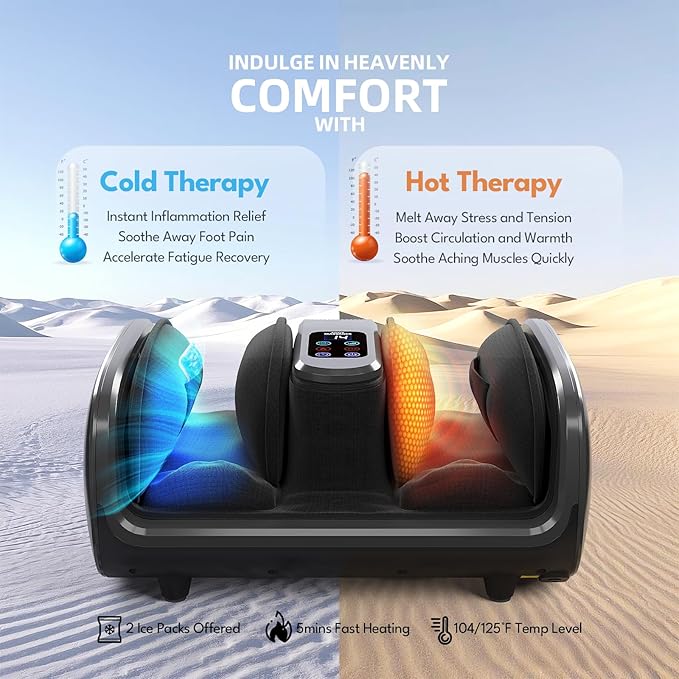 SUMELL Foot Massager with Heat & Ice Therapy, Shiatsu Foot Massager with Compression, Deep Kneading for Plantar Fasciitis, Neuropathy, Circulation, Pain Relief, Father's Day Gift