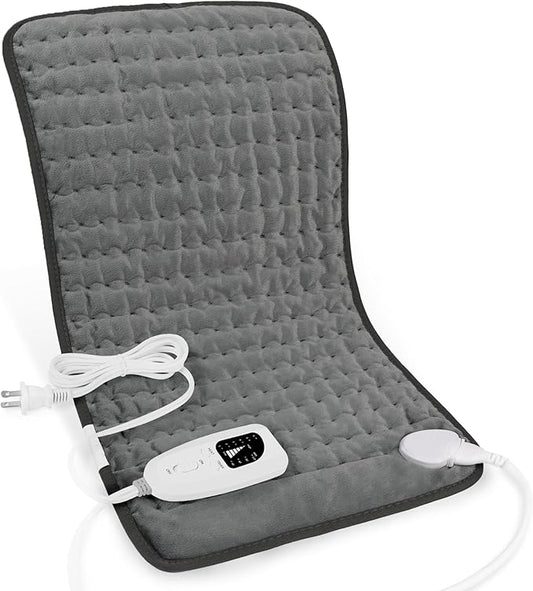 Deepsoon Heating Pad,Electric Heating Pads for Back,Neck,Moist Heating Pad for Abdomen Shoulder Knee Legs,Dry/Moist Heat&Auto Shut Off,Mother's Day Birthday for Men and Women,Dark Gray,24x12 Inch