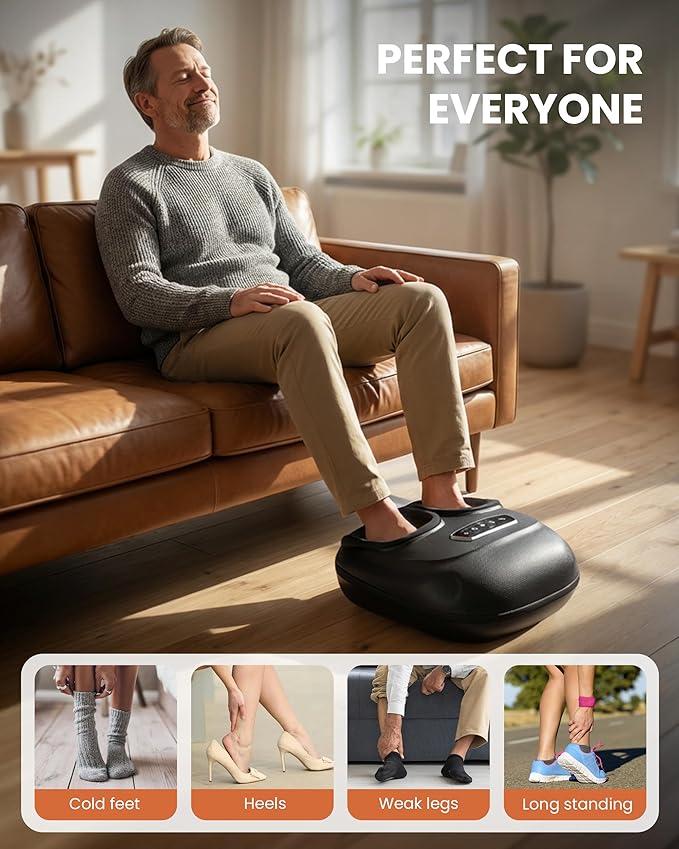 CILI Foot Massager with Heat, Shiatsu Foot Massager for Neuropathy & Plantar Fasciitis Relief, Heated Feet Massager with Deep Kneading,Compression,Vibration,Mothers Day Gifts for Mom, FSA Eligible HSA