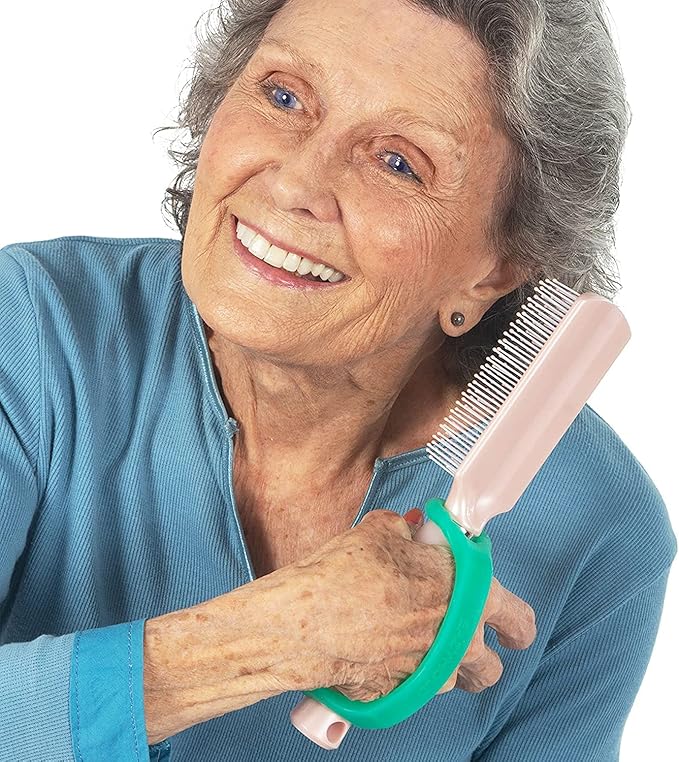 EaZyHold Senior Daily Living Aid, Elderly Care Pack Silicone Universal Cuff for Independence, Geriatrics and Assisted Living, Grip Handles for Hand Mobility (8-Pack)