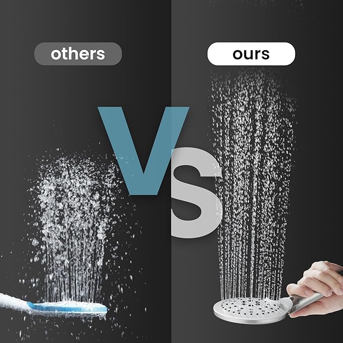 KPW Handheld Shower Head with 59" Hose Brushed Nickel Detachable Shower Head Adjustable Bracket High Pressure Handheld Shower Head RV Shower Head