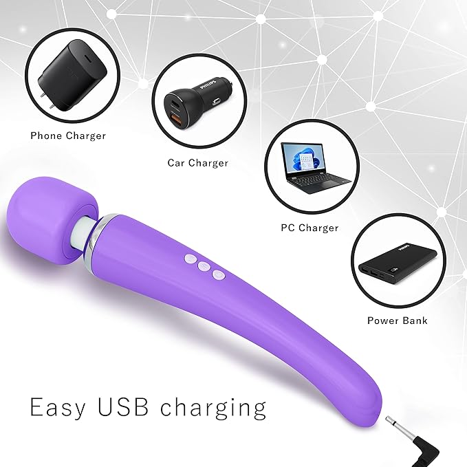 Therapeutic Cordless Massager - Powerful Massage Tool Handheld 8 Speeds 20 Patterns - Rechargeable Hand Massagers for Sore Muscles - Hand Held Massage Tool for Neck & Back
