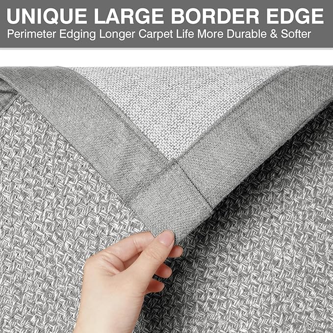 YDKGL Non Slip Ultra Thin Bathroom Rugs 16×24, Bath Mat Quick Dry Absorbent Bathroom Floor Mat Rubber Backed Fit Under Door, Woven Washable Bath Rugs, Grey