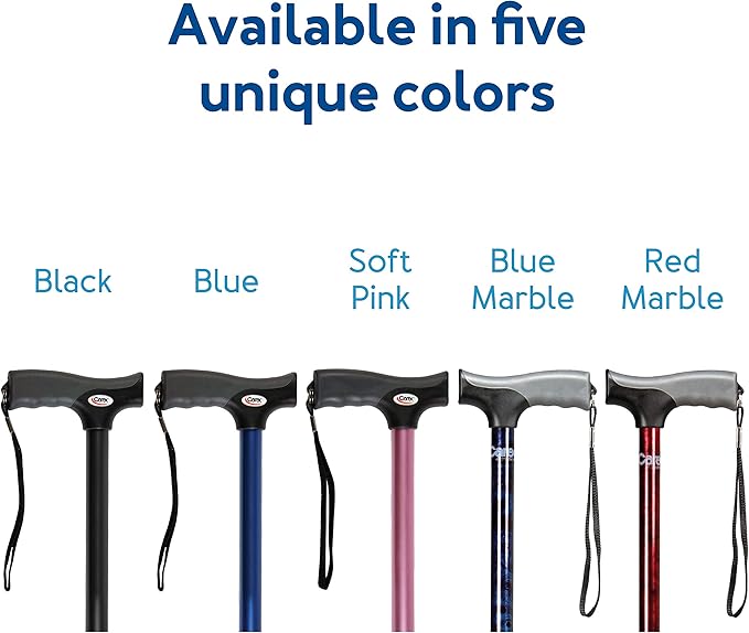 Carex Soft Grip Walking Cane - Height Adjustable Cane With Wrist Strap - Latex Free Soft Cushion Handle, Pink