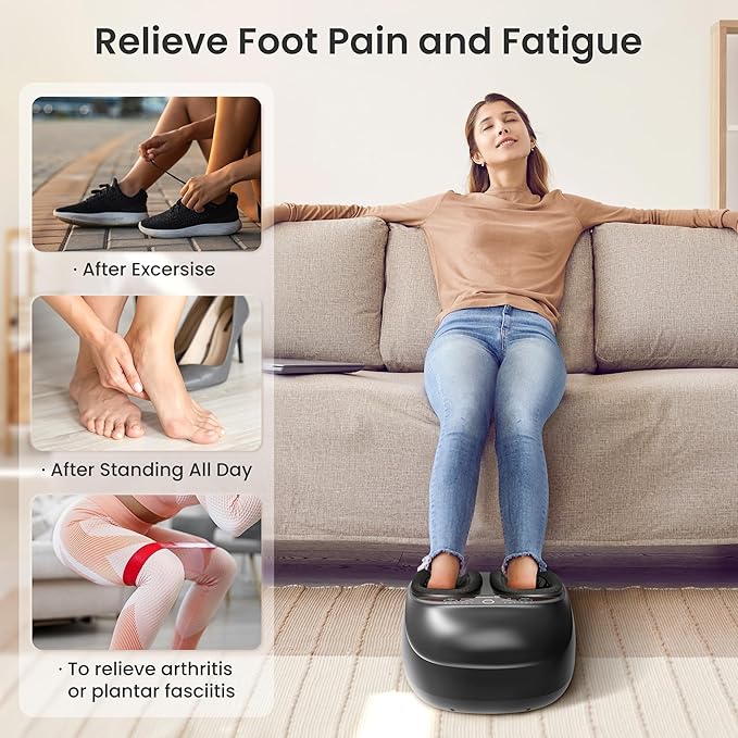 COMFIER Foot Massager with Heat,FSA Eligible HSA Store,Kneading,Vibration,Compression,Pause Function,Shiatsu feet Massager for Plantar Fasciitis Neuropathy, Women,Men,Size 13