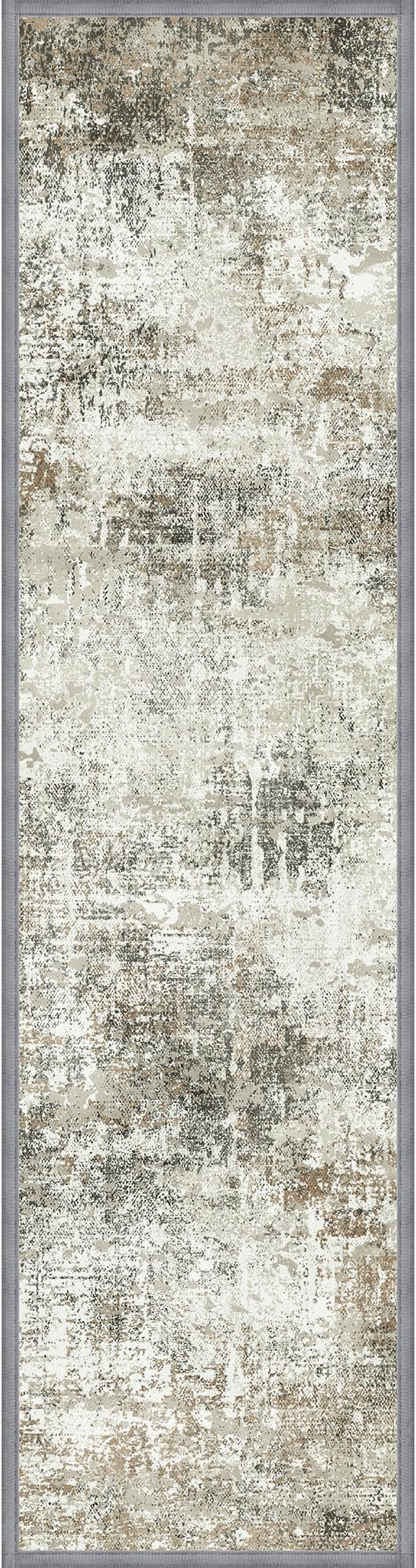 sarben Carpet Stair Treads Non Slip 15PCS, 8" X 30" Edging Stair Runner for Wooden Steps Indoor, Resistant Stair Rugs with Reusable TPE Adhesive Backing, Residue Mat for Elders, Pets, Ashstone/Grey