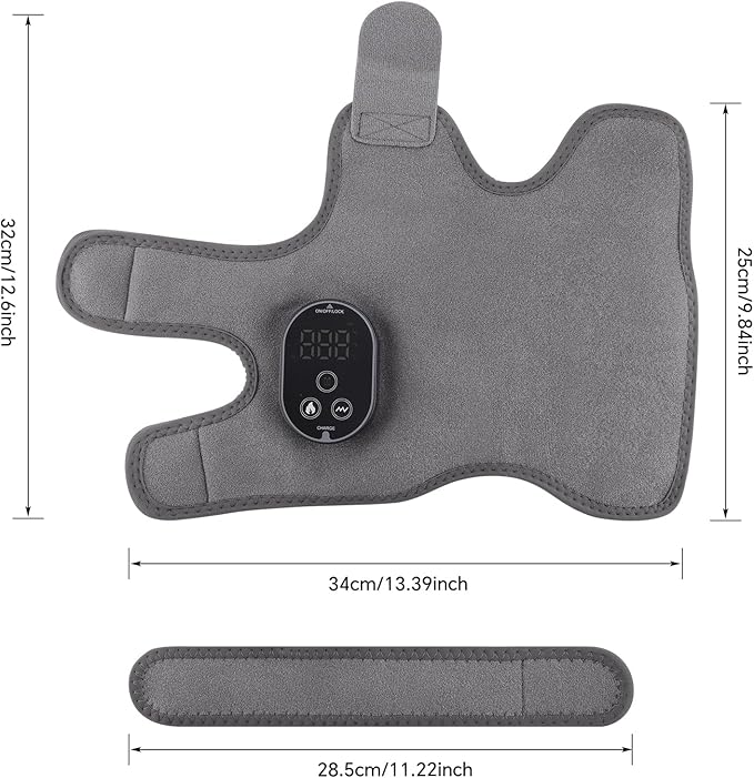 2PCS Cordless Foot Massager for Neuropathy, Foot and Ankle Massager for Pain Relief, 3000mAh Rechargeable Ankle Heating Pad with Massage for Circulation, Gray