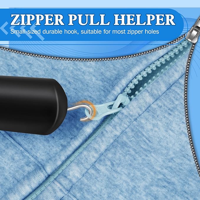 Button Hook and Zipper Puller Helper, Shirt Aid Assist Device One Handed for Easy Buttoning Adaptive Equipment Suitable for Seniors or Others with Disabilities (2PCS)