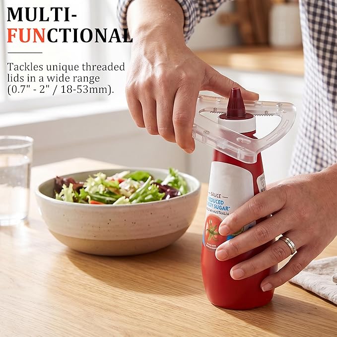 Uinxan Jar Opener for Weak Hand & Seniors with Arthritis,Handheld & Under Kitchen Cabinet-Twist Off Bottle Caps,One-Handed Magnetic Lid Open,Unique Gadget–Gift for Elderly,Women&Men (Black)