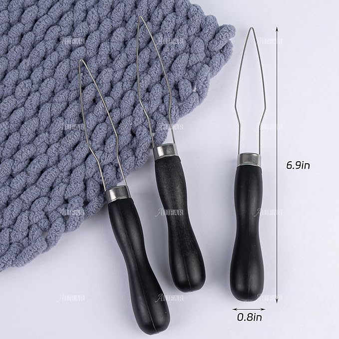 AUEAR, 5 Pack Black Button Wire Loop Hook Zipper Pull with Handle Helper Tool for Home Travel