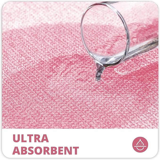Bosap Bath Mat,Ultra Thin Bathroom Runner Rugs,Large Bath Mats for Bathroom,Quick Dry,Non-Slip,Machine Washable,Low Pile,Bath Rug,Shower Outside,Sink,Home Decor Accessories.Pink,2'x5'（24x60inch）