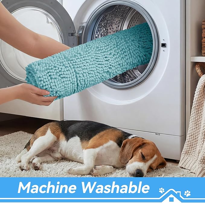Bcoimo Super Absorbent Dog Door Mat, 36"*24" Anti Slip Mat for Muddy Paws, Pet Rugs for Dirty Paws Washable that Absorbs Moisture and Dirt, for Dog Cage and Pet Resting Carpet