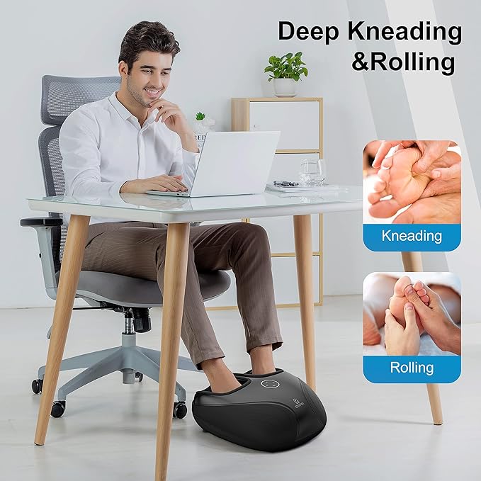 COMFIER Shiatsu Feet Massager Machine,Birthday Gifts for Men&Women,Foot Massager with Heat,Kneading Rolling Compression for Plantar Fasciitis,Neuropathy Fits up to Men Size 12, for Home Office Use