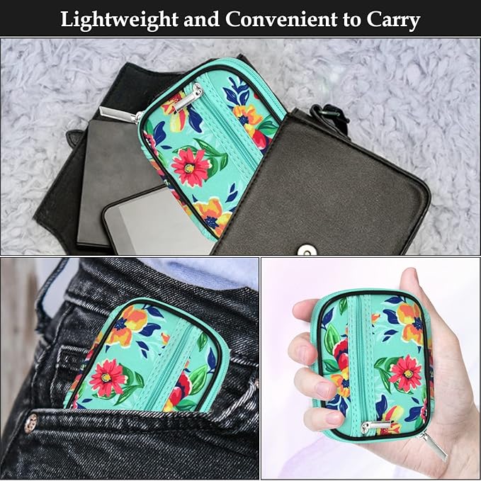Serfeymi Weekly Travel Pill Organizer Pill Case for Purse with Removable 7 Day Pill Box, Fashionable Travel Medicine Organizer Pill Container for Medicine, Vitamin, Supplement - Black 01 + Green 01
