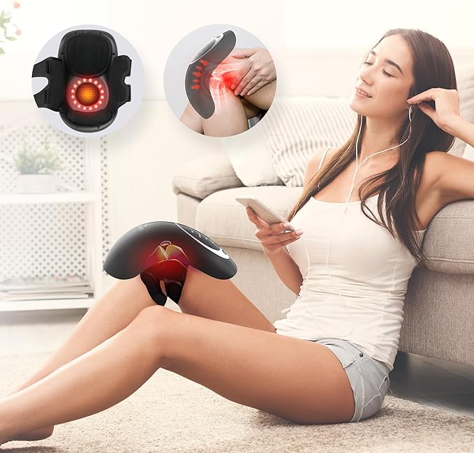 CuPiLo Knee Massager with Heat - Heating and Vibrating Pain Relief Knee Massager for Arthritis, Gifts for Elderly, Dad, Mom