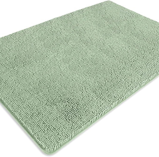 Bathroom Rugs 40 x 60 Inch – Extra Large Bath Mat | Absorbent and Washable Thick Chenille Bath Rugs Non-Slip Runner Rug for Bathroom, Shower, Tub(Sea Foam)