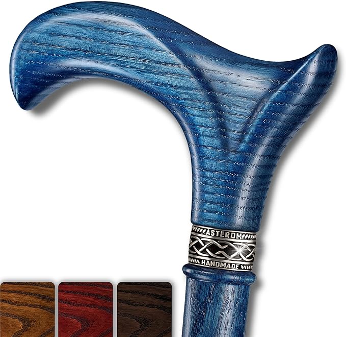 Asterom Handcrafted Walking Cane - Ergonomic, Wooden - Canes for Men - Walking Sticks for Seniors, Unique, Wood