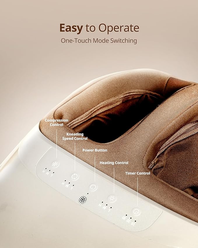 ibreo Shiatsu Foot Massager with Heat, Deep Kneading Therapy, Air Compression, Mother’s Day Gift for Mom, for Foot Neuropathy, Plantar Fasciitis, Tired & Pain Relief, for Men Women Size up to 13