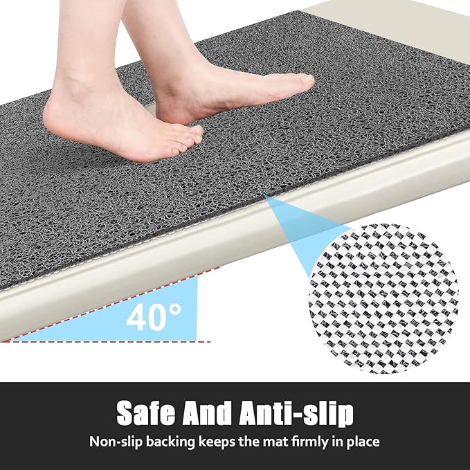 ZOESOE Square Shower Mat Non Slip: 36x36 Inch Large Shower Mats for Inside Shower with Drain Hole in Center, Super Soft PVC Loofah Massage Shower Stall Mat, Anti Slip Shower Floor Mat, Quick Drying