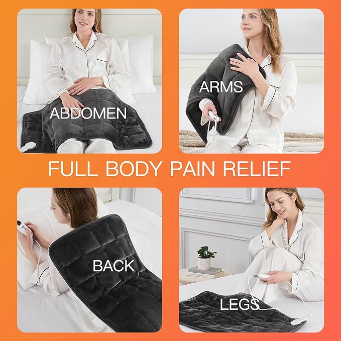 Weighted Heating pad XL 17''x33'' Heat pad for Period Cramps Heating Pads Large Heated pad for Back Pain Relief Products Electric Heat Pads Heated Pad for Bed for Mom Dad