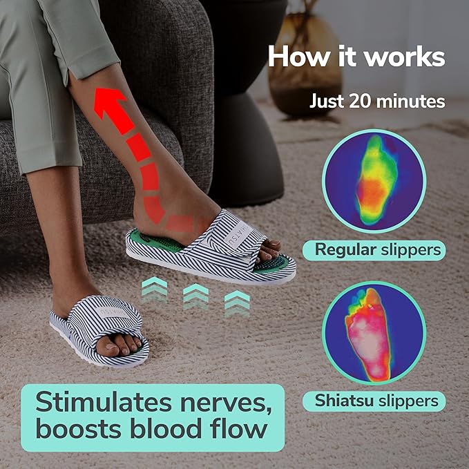 Acupressure Massage Slippers for Plantar Fasciitis & Neuropathy Relief – Reflexology Massager Sandals, Ideal Gift for Men & Women, Stress & Tension, Pain Management for Foot Health Gift