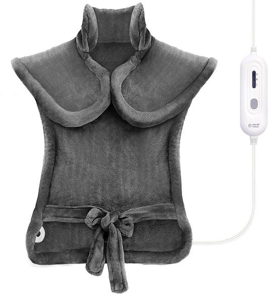 Tefici Heating Pad for Back Pain,Mothers Day Gifts for Women Men Mom Her，FSA Eligible HSA Approved,24'' x33''Fast Heating,Electric Heat Pad, 2H Auto-Off,Neck and Shoulder Heat Pad,ETL Certified,Gray